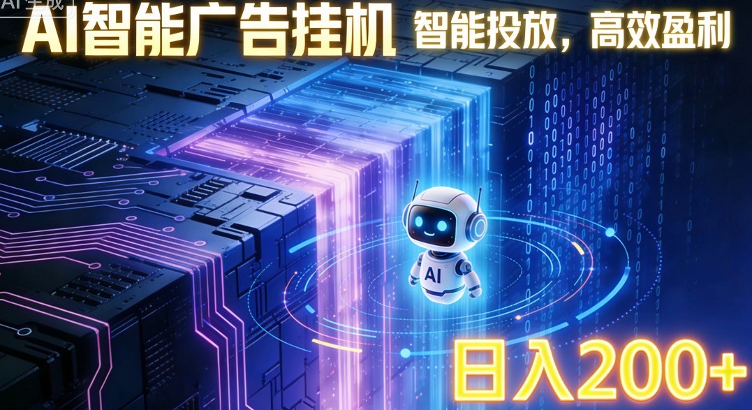 ai智能广告挂机项目，合规挂载广告即可赚取收益，单日收益可达400～500+-灵感工坊云网创