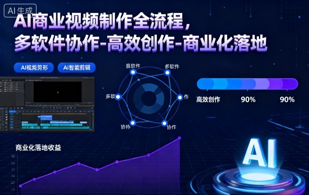 AI商业视频制作全流程2期，多软件协作-高效创作-商业化落地(更新)-灵感工坊云网创