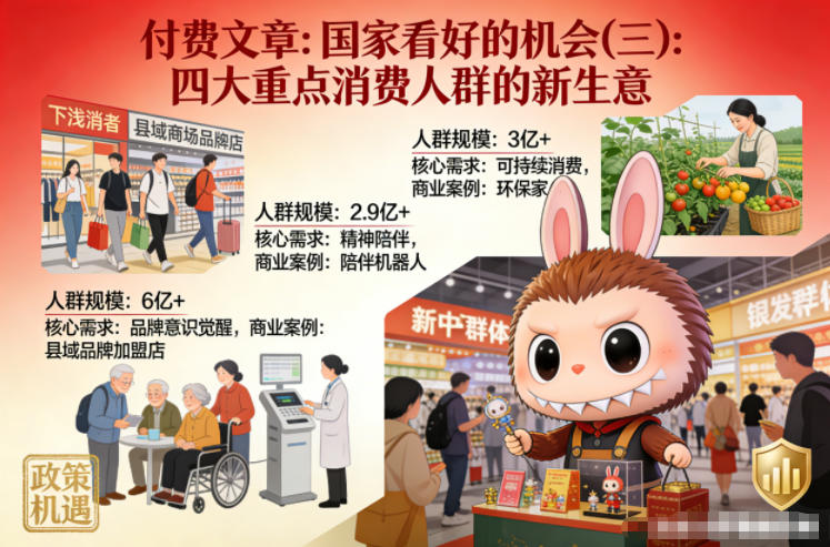 付费文章：国家看好的机会(三)：四大重点消 费人群的新生意-灵感工坊云网创