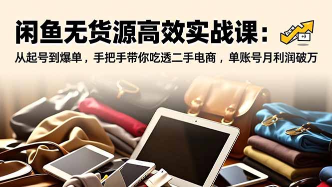 闲鱼无货源高效实战课：从起号到爆单，手把手带你吃透二手电商，单账号月利润破万-灵感工坊云网创