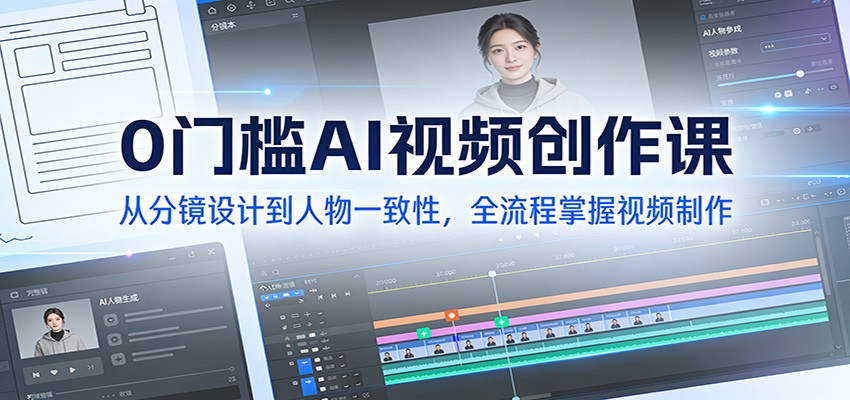 0门槛AI视频创作课：从分镜设计到人物一致性，全流程掌握视频制作-灵感工坊云网创